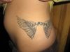 Angel wings girls back tattoo design